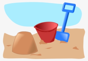 Sand Castle Addon Sandcastle Clip Art Free Vector 4vector - Cartoon Bucket And Spade