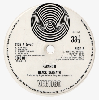 Label Notes - - Black Sabbath Vinyl Label