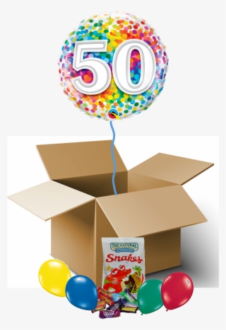 50th Birthday Balloon In A Box - Happy 50th Birthday Png