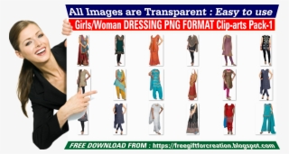 Free Download Girls Woman Dressing Png Format Clip - Kurta Designs For Women