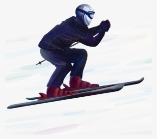 Winter Cartoon Hand Drawn Png And Psd - Downhill