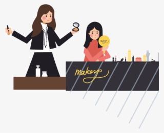 Flat Illustration Counter Cosmetic Png And Psd - Illustration