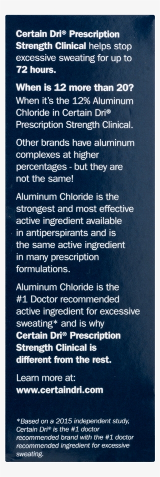 Certain Dri Clinical Prescription Strength Anti Perspirant - Publication