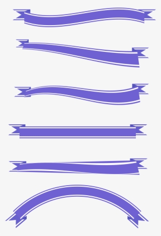 Blue Color Ribbon Border Png And Vector Image - Vector Graphics