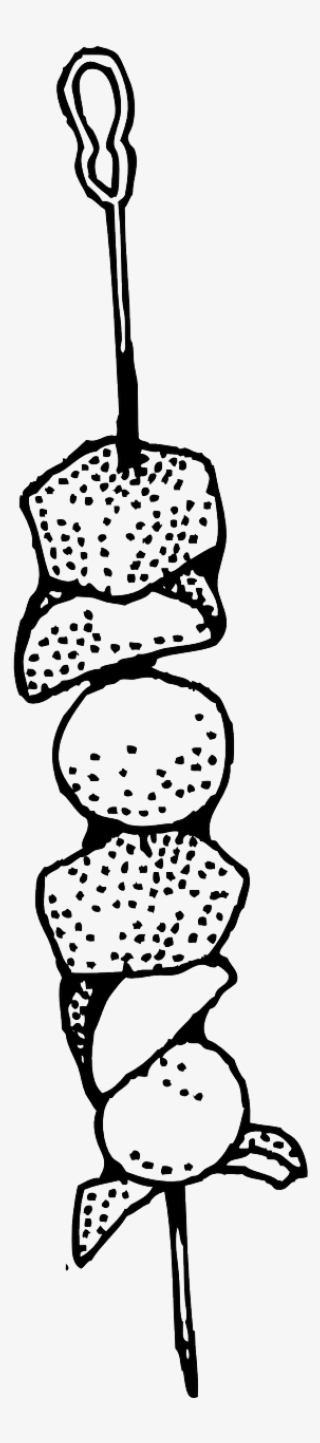 Food Meat Kebab Barbecue Bbq Png Image - Chicken Skewers Clipart Black And White