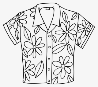 Hawaiian Shirt Digi Stamp - Line Art