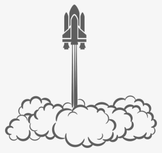Space Shuttle Lift-off - Rocket Launch Clip Art