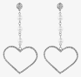 Silver Heart Dangle Earrings - Earrings