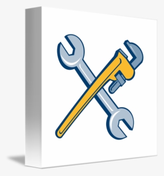 Engine Clipart Crossed Wrench - Pipe Wrench Crossed