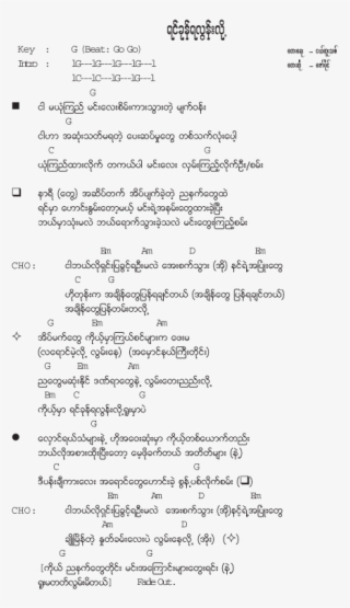 Yin Khone Ya Lonn Loe - Zaw Paing Song Lyrics