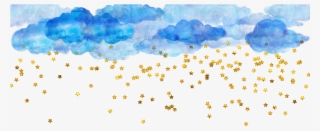 #overlay #blue #clouds #stars #gold #ftestickers - Illustration