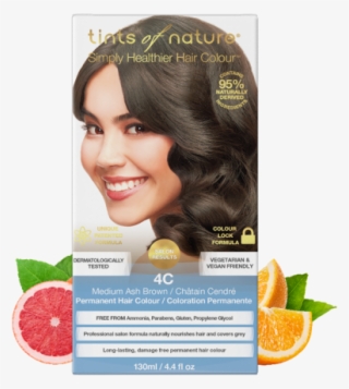 4c Medium Ash Brown Permanent Hair Dye - Tints Of Nature 4n