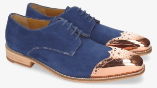 Derby Shoes Lance 1 Mtc Suede Pattini Mid Blue Ls Raw - Melvin Hamilton Lance 1 Mtc