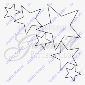 Tri Blk 6 Stars - Line Art