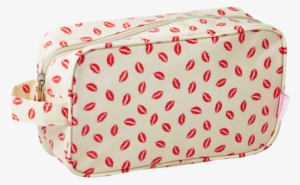 Rice Dk Make Up Purse With Fun Lip Print - Rice Necessär Liten (rosa)
