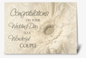 Wedding Day Congratulations White Swirls Greeting Card - Wedding Congratulations White