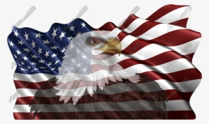 Waving American Flag Eagle Head - American Flag With Bald Eagle Waving