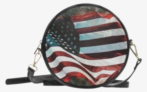A Abstract Waving Usa Flag Round Sling Bag - Miraculous Ladybug Marinette Purse