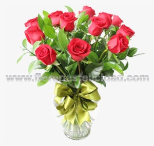 Florero Con 12 Rosas Rojas - Vase