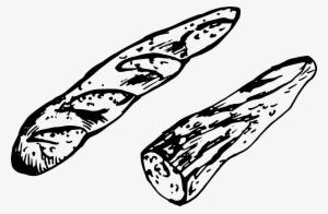 Baguette Drawing Clipart - Black And White Baguette