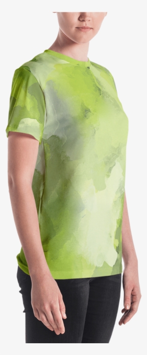 Apple Green Watercolor Women's T Shirt T Shirt Zazuze