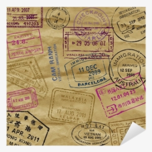 Passport Stamps Png For Kids - Passport Stamp Background Brown