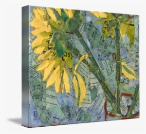 "sunflower Stems Abstract Collage Art" By Miriam - Canvas
