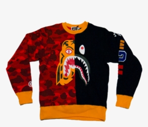 Men's Bape Camo Shark Jaw Half Tiger Pattern Face A