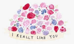 Ilikeyou Ireallylikeyou Flowers Pink Purple Banner - Painting
