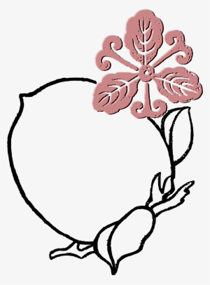 Peach Flower Frame Clipart - Flower