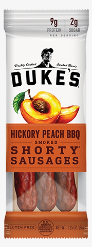 Hickory Peach 12ct - Duke's Hickory Peach Bbq Smoked Shorty Sausages