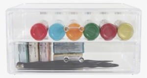 Large Clear 2-drawer Cosmetic Chest - Makeup Brushes