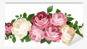Pink And White Roses - Free Vector Flowers Bunch