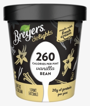 A 16 Ounce Tub Of Breyers Delights Vanilla Bean Front - Breyers Delight