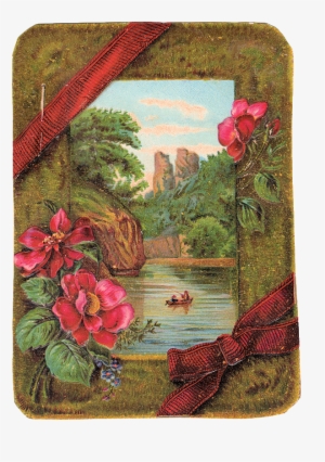 Free Vintage Clip Art Victorian Card With Moss And - Victorian Clip Art Free