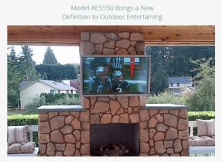 Apollo Outdoor Weatherproof Tv Enclosures For 60"- - Stone Wall