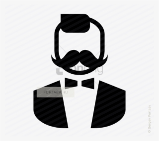 Free Png Vector Icon Of Stylish Man With Moustache - Bow Tie Man Icon