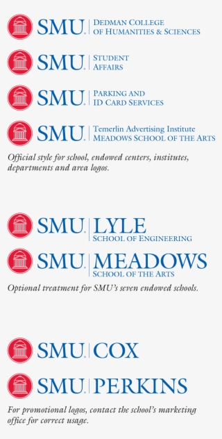 Proper Formats For Employing The Smu Logo In Conjunction - Southern Methodist University