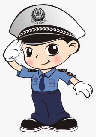手绘卡通q版警察- Police Salute Clip Art - Policeman Cartoon