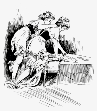 Cards Girls Girls Playing Cards - Illustration