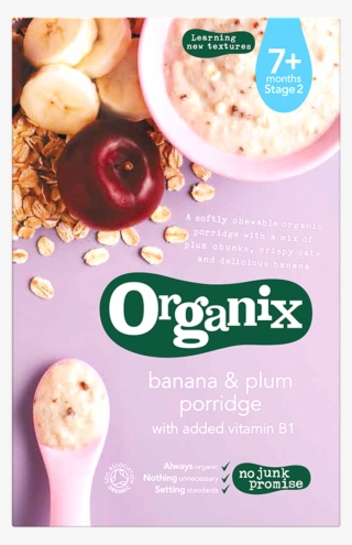 Organix Baby Food Banana & Plum Porridge Infant Cereal - Organix Baby Food 6 Months