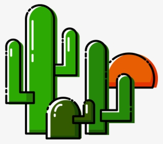 Plant Cartoon Cactus Vector Element Png And Image - Vector Graphics