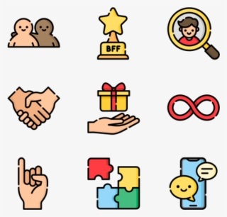 Friendship - Hand Drawn Color Icons