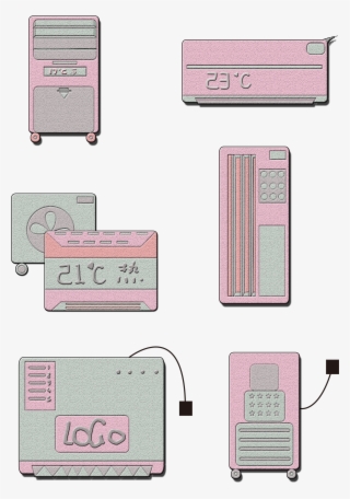 Air Conditioning Creative Cute Cartoon Png And Psd - Wallet