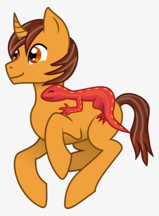 Sketchy Brush, Brown Eyes, Brown Mane, Lizard, Male, - Cartoon