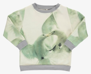 Popupshop Loose Sweat White Birds - Long-sleeved T-shirt