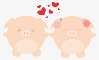 Little Pigs In - Cute Pig In Love