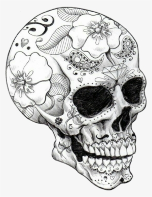Royalty Free Draw Tattoo Blackandwhite Mexicanskull - Sugar Skull Drawings