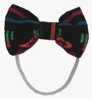 Moño Negro Flores - Tartan