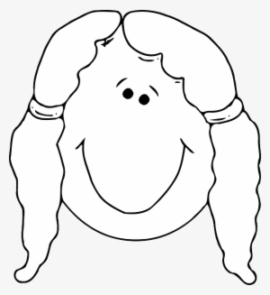 Outline, People, Happy, Girl, Faces, Face, Child - Blank Cartoon Face Template